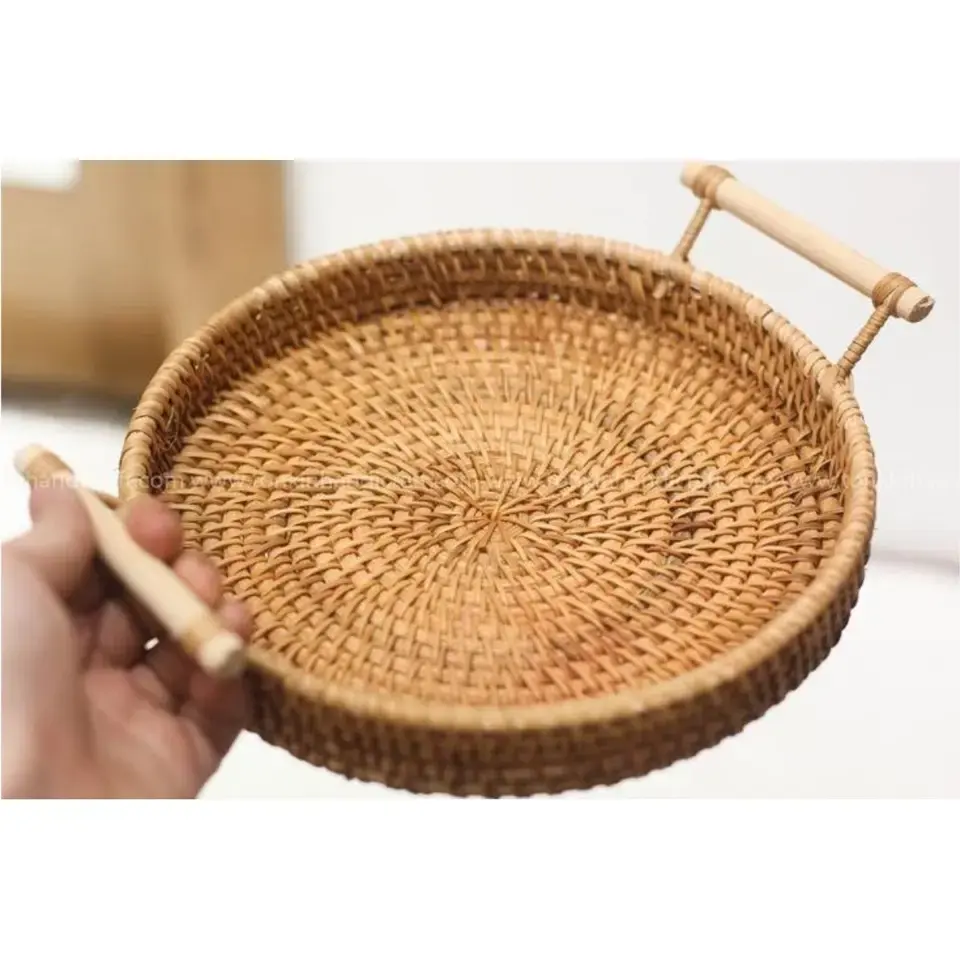 Handcrafted latest serving Tray platter for table use table top tray platter made with high quality rattan