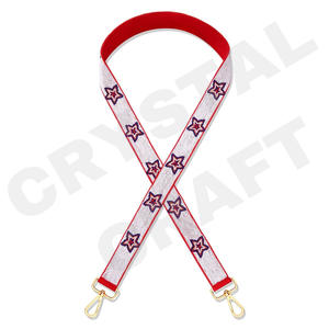 Pizzazz Sangles de sac de perles de rocaille en or blanc personnalisées 'Hook Em Horns' Accessoire à la mode Sangle de sac à main perlée - Product Image 5