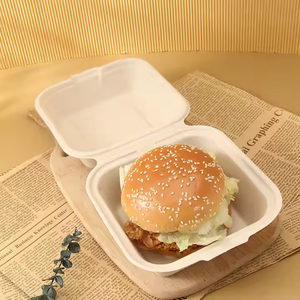 Restaurantes y panaderías sostenibles sin PFAS Vietnam desechables 6x6 pulgadas hamburguesa 100% Clamshell para biodegradable - Product Image 6