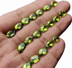 100% peridoto Natural piedra preciosa suelta Color verde corte ovalado precioso peridoto piedra preciosa calidad increíble corte brillante piedras preciosas sueltas - Product Image 4