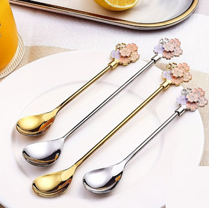 Vaisselle de la meilleure qualité polie d'or de poignée d'extrémité d'abeille à prix abordable ensemble de cuillères à café faites à la main avec la poignée en métal - Product Image 6