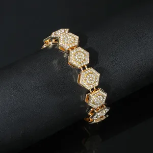 Al por mayor: Joyería de Plata de ley con colgante de azúcar de roca geométrico de 13mm, estilo Hip Hop, cadena cubana y corte brillante redondo, para regalo - Product Image 3