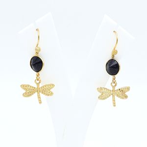 ต่างหูระย้ารูปผีเสื้อสีฟ้าทำด้วยมือ | งานแต่งงานของผู้หญิงชุบทอง18K สุดหรู | ผู้ส่งออกผู้ผลิตจากอินเดีย - Product Image 4