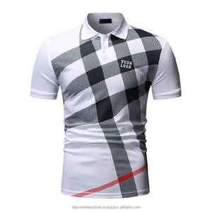 Camiseta estampada con logotipo personalizado para hombre, Camiseta deportiva de algodón, camiseta de talla grande para golf y polos con diseño liso en blanco - Product Image 1