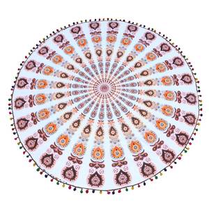Rond Mandala Indien Hippie Boho Tapisserie Plage Pique-Nique Jeter Serviette Tapis Couverture Tenture Murale Roundie Décoration Murale - Product Image 6