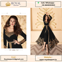 Présentation de la nouvelle fausse georgette avec travail de broderie Anarkali avec Dupatta brodé