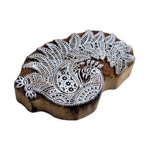 Sello textil con estampado de bloques indios, diseño de pavo real, sello de bloque de madera tallado a mano, sello de impresión - Product Image 1