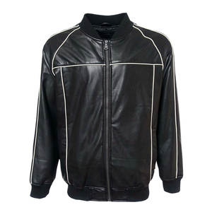 Wholesale Premium Fabric Genuine Leather Men's <b>Slim</b> <b>Fit</b> Biker <b>Jacket</b> Plus Size Waterproof Winter Fashion Outerwear OEM - Product Image 2