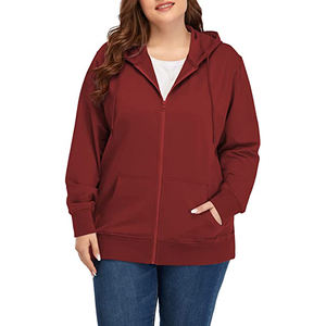 Sudadera con capucha con cremallera y logotipo personalizado para mujer de otoño e invierno, cuello con capucha de algodón 100% con logotipo frontal - Product Image 1