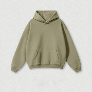 Alta calidad 345 Gsm Heavyweight Pullover Hombres Sudadera con capucha de gran tamaño Fleece No String Hoodies - Product Image 2
