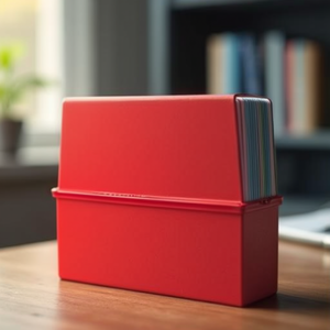 Red <b>Polystyrene</b> Card Holder for 500 DIN A5 Cards 22.8 X 17.1 X 10.2 Cm - Product Image 3