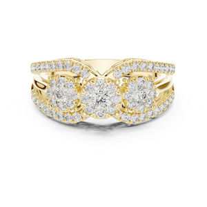 Bague de fiançailles vintage en or blanc 14 carats avec diamant de laboratoire rond pour femme |   Nouveau diamant cultivé - Product Image 3