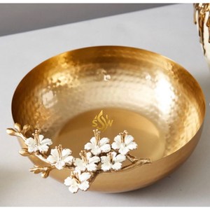 <strong>Exclusive</strong> Quality Metal Stainless Steel <strong>Chocolate</strong> Bowl For Home Dining Wooden Base Mop Work Decoration <strong>Chocolate</strong> &amp; Snacks Bowl