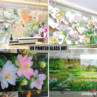 Impression UV sur verre, art mural décoratif |   Panneaux de verre imprimés UV personnalisés pour la décoration intérieure |   Œuvre d'art en verre personnalisée