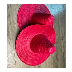 Topi pantai dengan sedotan pohon sombrero Meksiko Multi Warna untuk pria wanita dibuat dari logo kustom ramah lingkungan