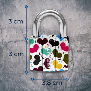 38mm White Iron Zinc Alloy Safety <b>Padlock</b> with Heart Pattern Waterproof Keyed and Digital Combination Types - Product Image 2