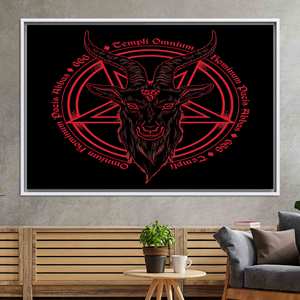 Elegante póster de lienzo con estampado de pentagrama japonés para decoración de dormitorio, lienzo con marco blanco - Product Image 1