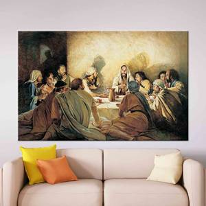 Tableau de la Cène de Jésus-Christ - Décoration murale moderne sur toile imprimée, 1P : Prêt à accrocher - Product Image 1