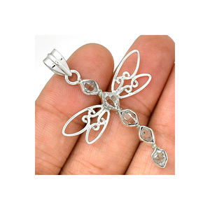 Colgante de plata de ley 925 con diamantes Herkimer, hecho a mano, al mejor precio - Product Image 3