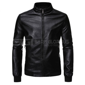 Chaqueta de cuero con capucha y cremallera completa de estilo moderno para hombre de gama alta hecha a medida decoración con logotipo ropa de invierno de moda High Street - Product Image 1