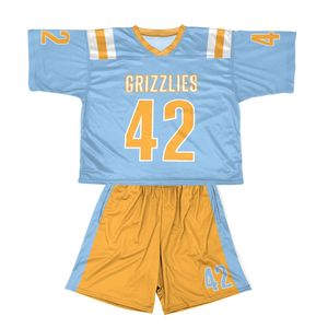 Uniformes de Lacrosse de media manga de alta calidad, diseño personalizado, sublimación impresa, ropa deportiva única con cuello en V - Product Image 1