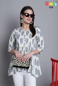 Indian Ethnic Wear Digital Print Short <b>Kurtis</b> with Heavy Cotton With Work <b>Kurtis</b> for Women Wear for Casual and Office Wear - Product Image 5