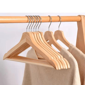 Premium Quality Anti-Slip <b>Wood</b> Clothes Hanger for <b>Coat</b> Pant Suit Shirt-for Wardrobe Bathroom Living Room - Product Image 1