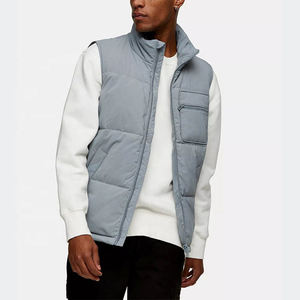 Chaqueta Acolchada Personalizada sin Mangas para Hombre, Chaqueta de Lona Acolchada con Cuello Alto, Cálida, Cortavientos, con Logotipo Frontal, Ropa de Exterior al por Mayor - Product Image 1