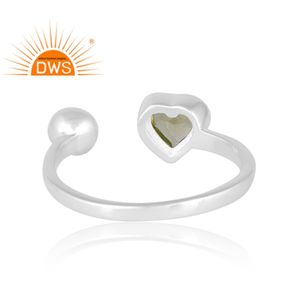 Vente chaude en argent Sterling péridot naturel bague en pierres précieuses conception personnalisée bijoux pour femmes cadeau pour elle - Product Image 2