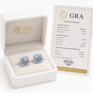 Orecchini con Diamanti Moissanite Colore <span class=keywords><strong>D</strong></span> VVS1, Argento Sterling 925, Orecchini a Lobo Hip Hop per Uomo e Donna - Product Image 6