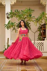 Designer Gamathi Work Navratri Gown Full Flair 12 Meter Garba & Dandiya Night Outfit Indian Festival Traditional Dress for Women - Product Image 5