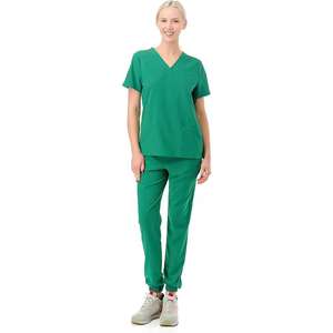 Conjunto de Spandex elástico tejido personalizado al por mayor con cuello en V para mujer, pantalón para correr, salón de Enfermería Médica y odontología - Product Image 1