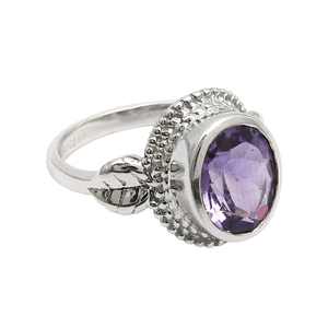 Anillo de compromiso Plata de Ley 925, amatista púrpura Natural, piedra preciosa, forma ovalada, anillo brillante, joyería de piedra natal de febrero, India - Product Image 1