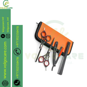 2024 prix raisonnable 8 pièces Kit de ciseaux de coupe de cheveux noir or professionnel maison coupe de cheveux ensemble de barbier - Product Image 2
