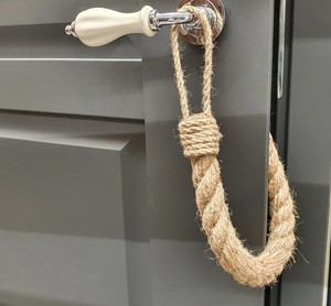 Butée de porte .. Corde de jute .. Décor nautique .. Bouchon d'animal de porte .. Retenues industrielles - Product Image 1