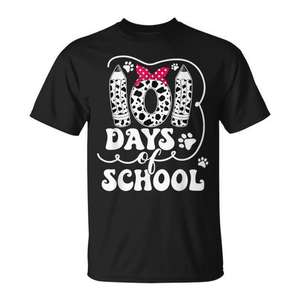 T-shirt mignon pour chien « Joyeux 101 jours d'école » – T-shirt promotionnel pour enseignant et élève « 100 jours » - Product Image 1