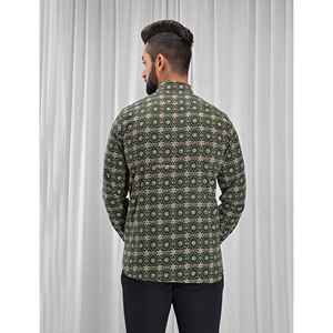 Chemise décontractée pour homme en coton imprimé à manches longues, respirante, en popeline ou tissu Oxford, motif floral ou à pois, offre ODM - Product Image 3