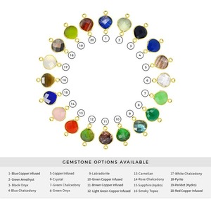 Labradorita-Conjunto de bisel de plata de ley 925 en forma de cojín, oro, piedra de tamaño de 8mm, Conector de piedras preciosas - Product Image 4