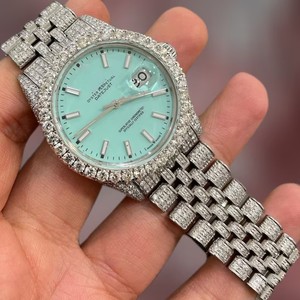 Vente en gros de montres de luxe pour hommes personnalisées glacées mécaniques VVS Moissanite haute qualité réglage à la main Hip Hop mode en acier inoxydable - Product Image 1