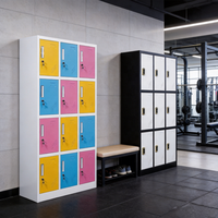 Armoire de rangement métallique à 6 compartiments pour vestiaire de gym, fitness, école - Casier démontable pour vêtements