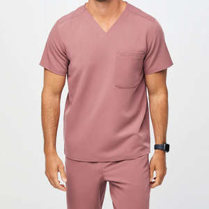 Haut et chemise de gommage de style col en V classique personnalisé costumes de gommage médical uniforme d'hôpital pour hommes - Product Image 3
