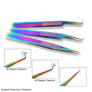 Pinces à cils personnalisées, outils professionnels pour extensions de cils, pinces en acier inoxydable OEM ODM pour les artistes de salon, vente en gros - Product Image 5