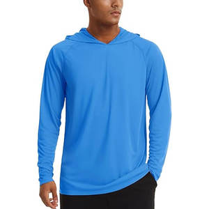 Men UPF Sun Protection Long Sleeve Workout Running Fishing Hiking Hoodie <b>with</b> <b>Thumb</b> <b>Holes</b> - Product Image 5