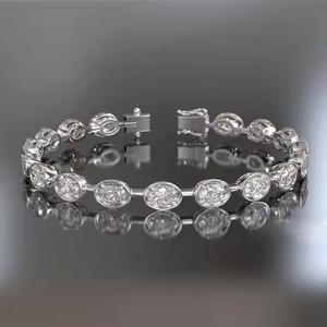 Top Quality Tennis <b>Bracelet</b> in 18k Gold and Silver , Rose Gold Diamond <b>Bracelet</b> to Bridal - Product Image 3