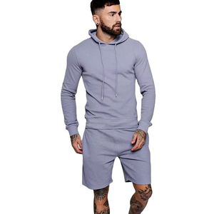 Outdoor Sport Wear <b>Pullover</b> Hoodie Track Suits Set Grey Color <b>Pullover</b> <b>Men</b> Sportswear Workout Set Hoodie And Short Set - Product Image 1