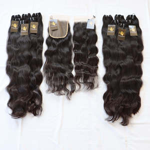 Mèches péruviennes brutes avec Lace Closure, cuticule alignée, cheveux vierges avec Frontal Lace Frontal Closure avec cheveux humains - Product Image 1