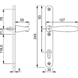Ensemble de portes profilées New York 1810/3346SN Aluminium F9016 PZ HOPPE 1/2, tringles à rideaux et accessoires de haute qualité - Product Image 3