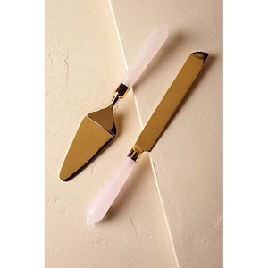Nouvel ensemble de couverts en acier inoxydable plaqué or rose de haute qualité avec un design moderne pour restaurant, mariage, maison, hôtel - Product Image 6