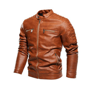 Custom Style Men's Sheep Skin Leather Jackets <b>Canvas</b> Winter <b>Long</b> Sleeves Custom Color & Logo High Quality Low Price - Product Image 6