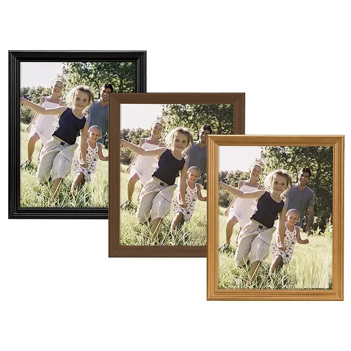 सरल लुक लकड़ी के फोटो फ्रेम के लिए 3 पीसी परिवार फोटो फ्रेम का सबसे अच्छा गुणवत्ता सेट